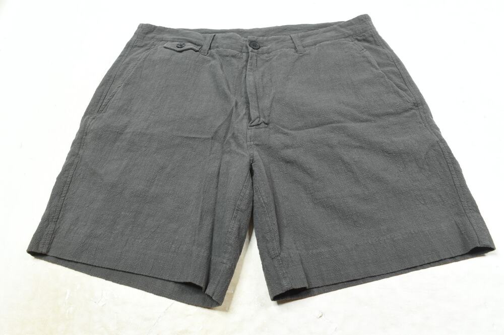 Billy Reid Slub Cotton Moore Shorts Mens 32 Gray Lightweight Slim Fit Casual